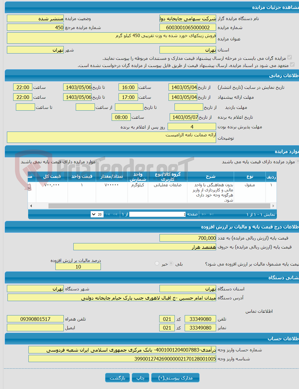 تصویر کوچک آگهی فروش زینکهای خورد شده به وزن تقریبی 450 کیلو گرم