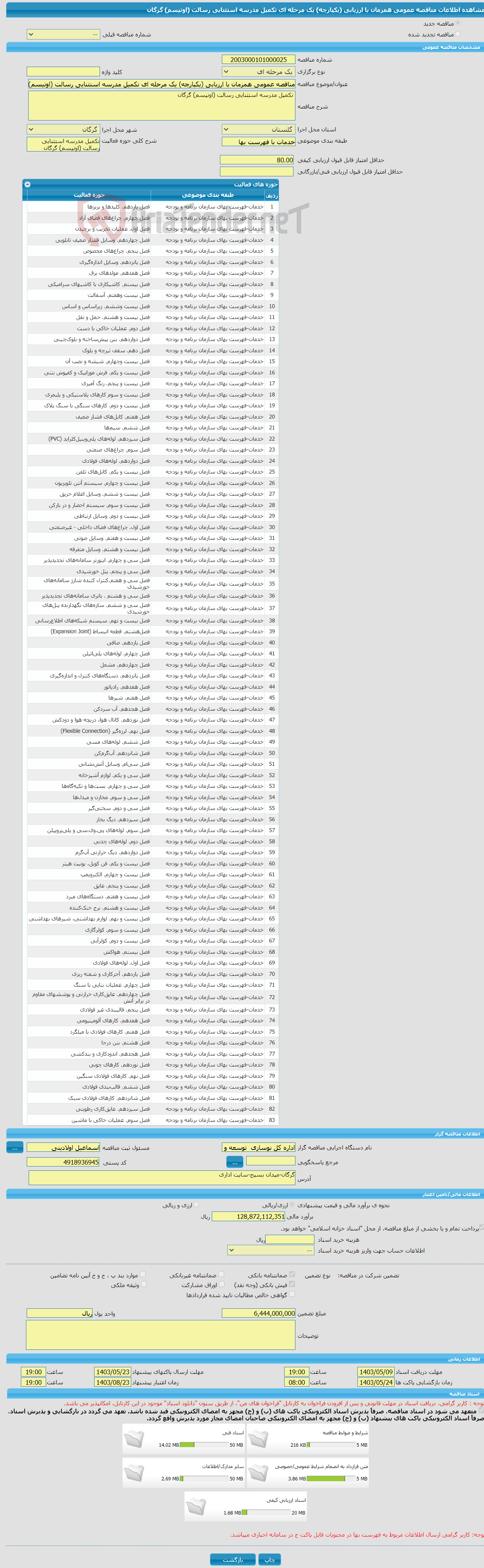 تصویر کوچک آگهی مناقصه عمومی همزمان با ارزیابی (یکپارچه) یک مرحله ای تکمیل مدرسه استثنایی رسالت (اوتیسم) گرگان