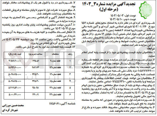 تصویر کوچک آگهی فروش تعداد 6 قطعه زمین با کاربری مسکونی 