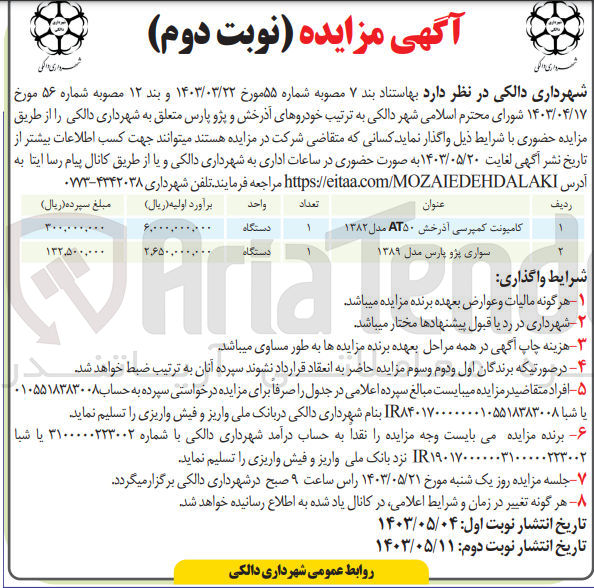 تصویر کوچک آگهی واگذاری یک دستگاه سواری پژو پارس مدل 1389