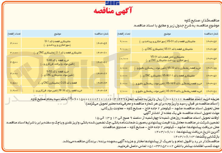تصویر کوچک آگهی ماشینکاری قطعه باکد vs 7-1(ماشینکاری cnc و...)