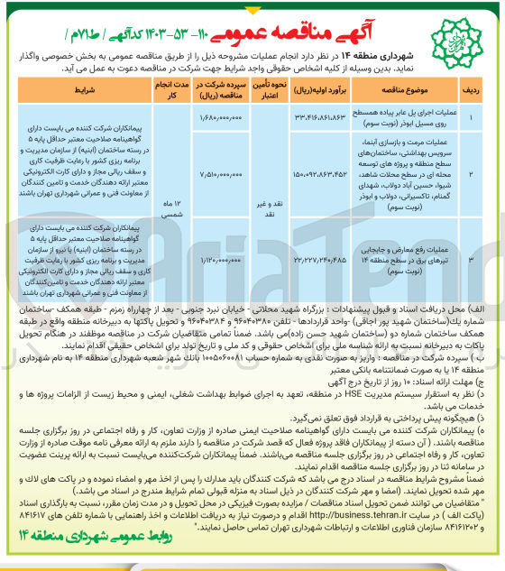 تصویر کوچک آگهی عملیات اجرایی پل عابر پیاده همسطح روی مسیل ابوذر 