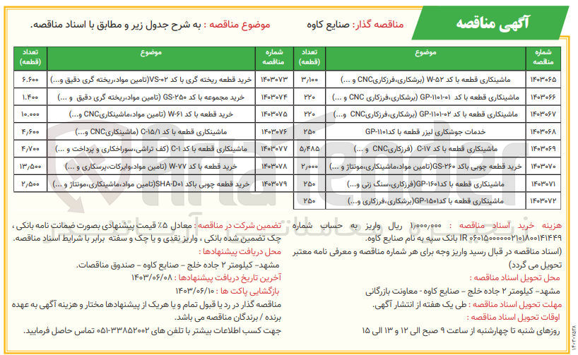 تصویر کوچک آگهی خرید قطعه چوبی با کد SHA-D01 (تامین مواد ، ماشینکاری مونتاژ و ...)
