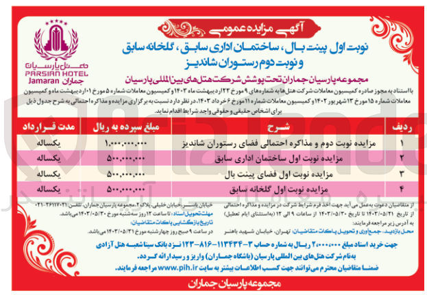 تصویر کوچک آگهی اجاره فضای رستوران شاندیز 