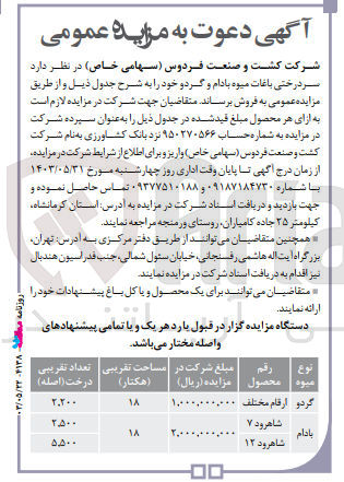 تصویر کوچک آگهی فروش سردرختی باغات میوه بادام و گردو 