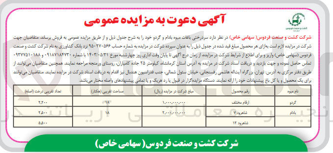 تصویر کوچک آگهی فروش سردرختی باغات میوه بادام و گردو 