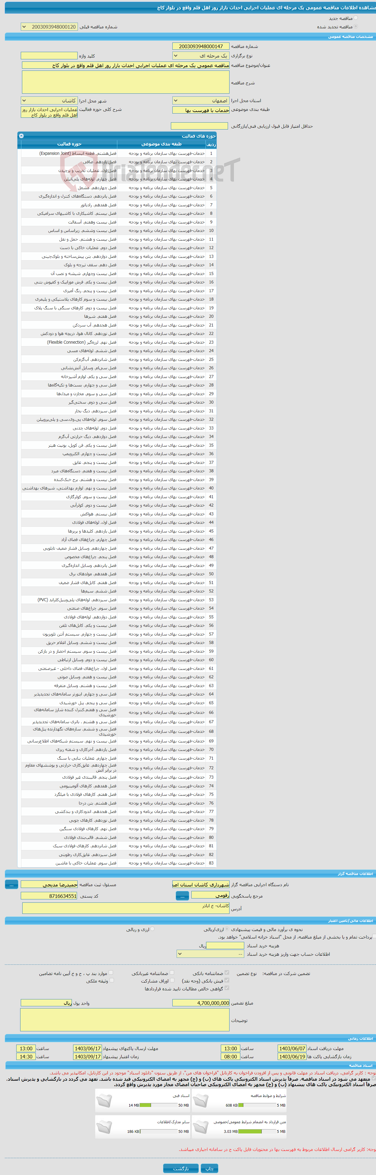 تصویر کوچک آگهی مناقصه عمومی یک مرحله ای عملیات اجرایی احداث بازار روز اهل قلم واقع در بلوار کاج