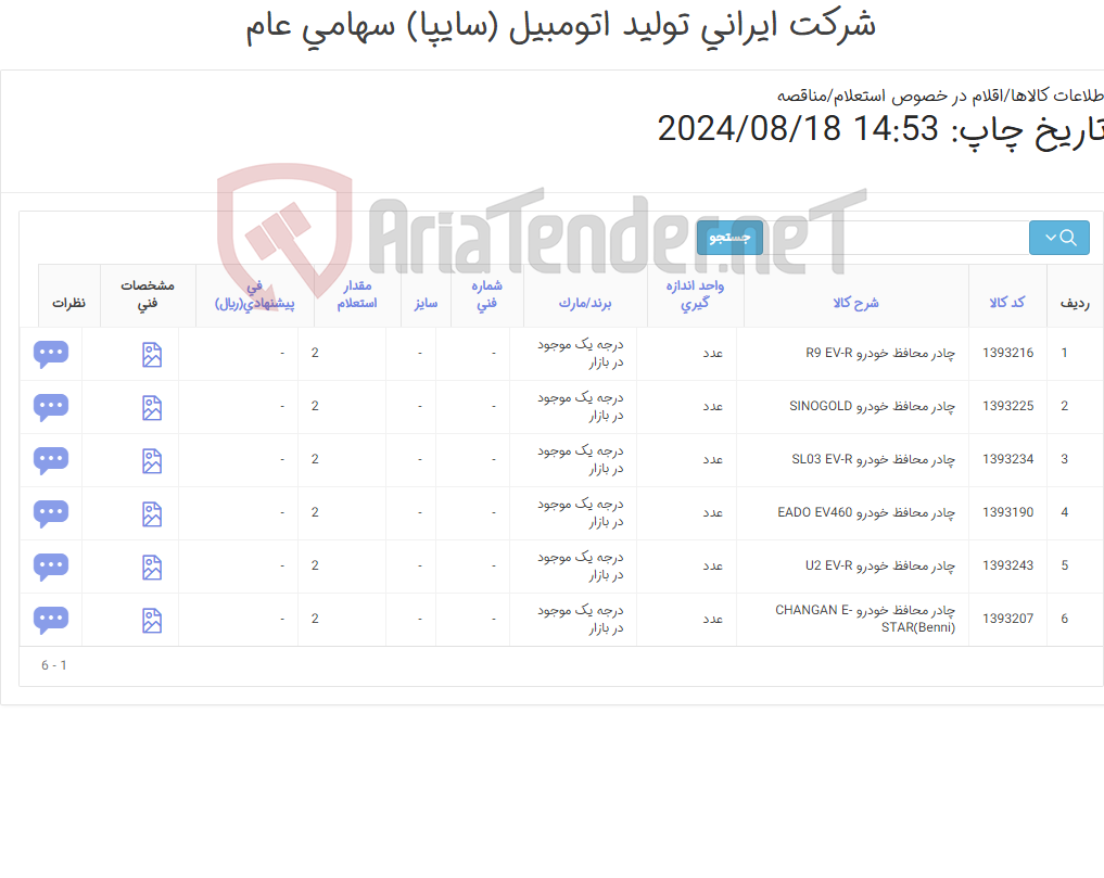 تصویر کوچک آگهی چادر محافظ خودرو