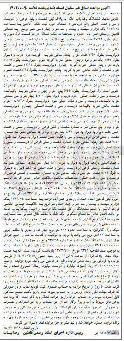 تصویر کوچک آگهی پرونده اجرایی کلاسه :140200090
فروش ششدانگ یک باب خانه به پلاک ثبتی شصت و پنچ 