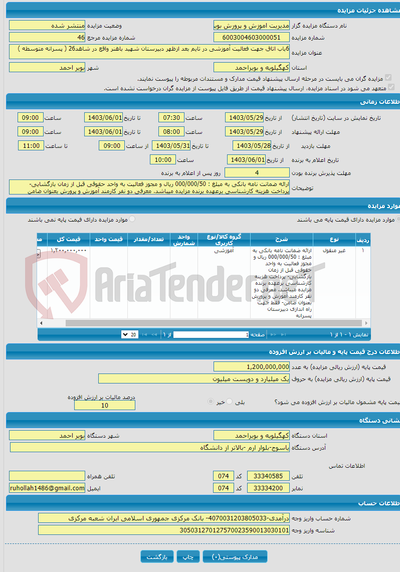تصویر کوچک آگهی 6باب اتاق جهت فعالیت آموزشی در تایم بعد ازظهر دبیرستان شهید باهنر واقع در شاهد26 ( پسرانه متوسطه )