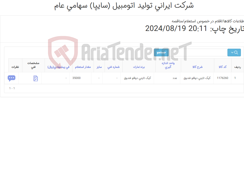 تصویر کوچک آگهی تامین اقلام میان وعده-کیک ‎تاینی دوقلو فندوق