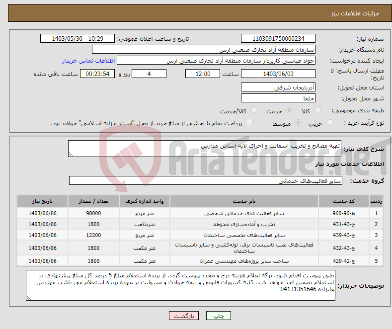 تصویر کوچک آگهی نیاز انتخاب تامین کننده-تهیه مصالح و تخریب اسفالت و اجرای لایه اساس مدارس