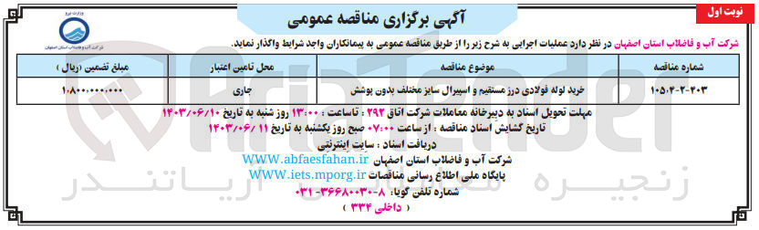 تصویر کوچک آگهی خرید لوله فولادی درز مستقیم و اسپیرال سایز مختلف بدون پوشش