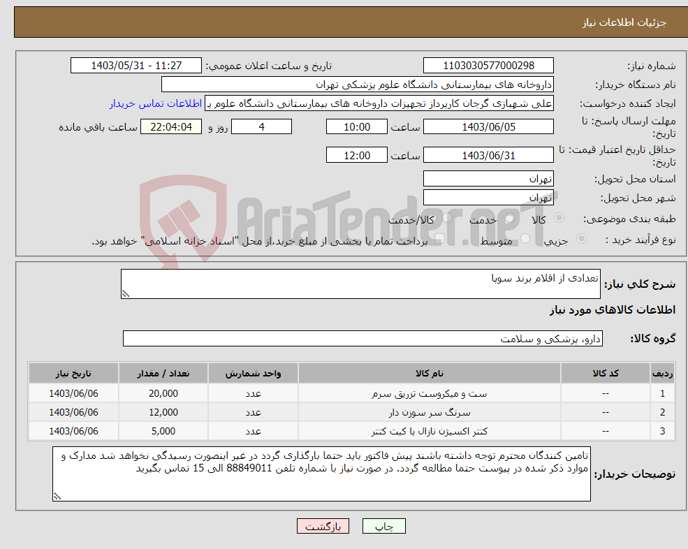 تصویر کوچک آگهی نیاز انتخاب تامین کننده-تعدادی از اقلام برند سوپا 