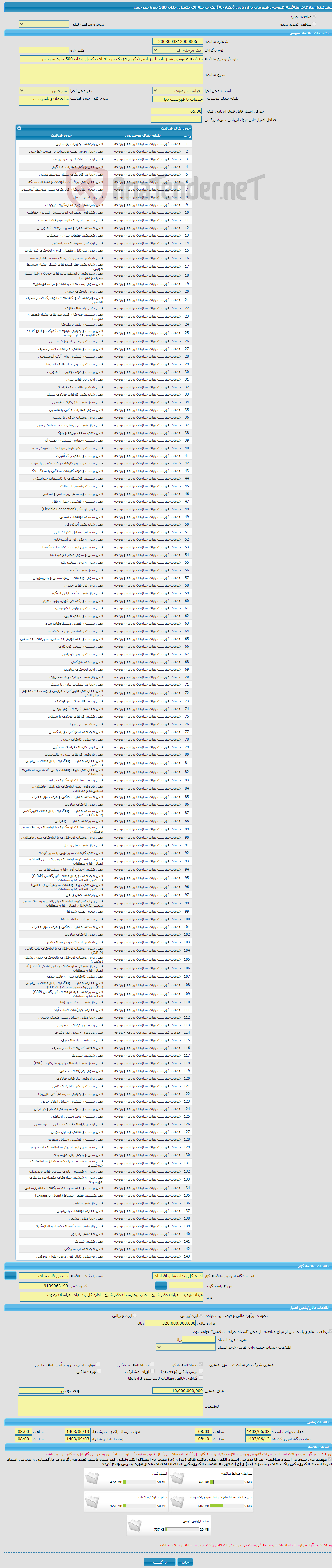 تصویر کوچک آگهی مناقصه عمومی همزمان با ارزیابی (یکپارچه) یک مرحله ای تکمیل زندان 500 نفره سرخس