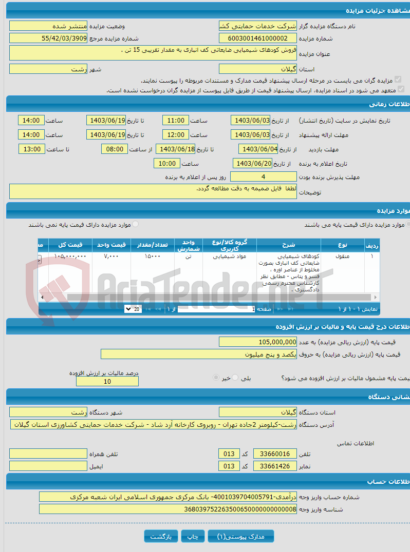 تصویر کوچک آگهی فروش کودهای شیمیایی ضایعاتی کف انباری به مقدار تقریبی 15 تن .