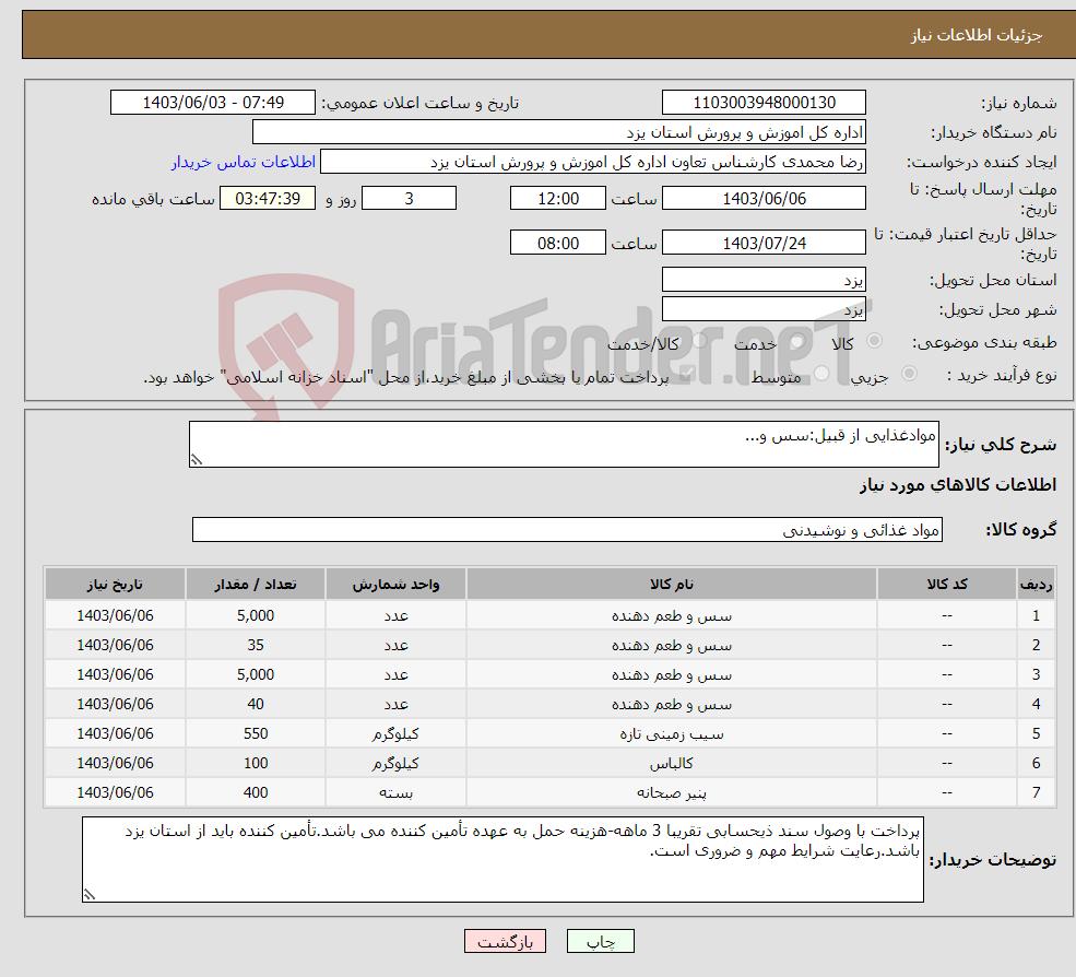 تصویر کوچک آگهی نیاز انتخاب تامین کننده-موادغذایی از قبیل:سس و...
