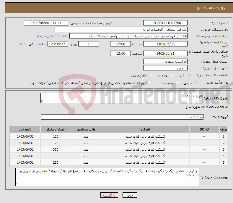 تصویر کوچک آگهی نیاز انتخاب تامین کننده-انواع گسکت