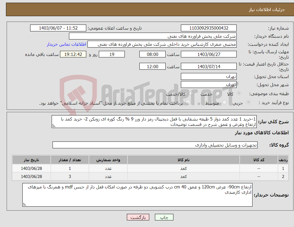تصویر کوچک آگهی نیاز انتخاب تامین کننده-1-خرید 1 عدد کمد دوار 5 طبقه بشقابی با قفل دیجیتال رمز دار ورز 9 % رنگ کوره ای زونکن 2- خرید کمد با ارتفاع وعرض و عمق شرح در قسمت توضیحات