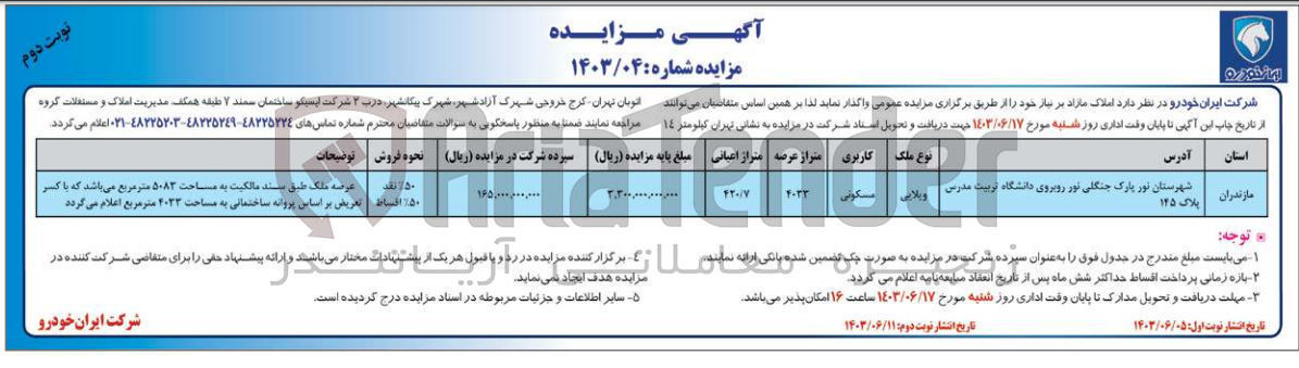 تصویر کوچک آگهی فروش ملک مازاد ویلایی با کاربری مسکونی در شهرستان نور مازندران