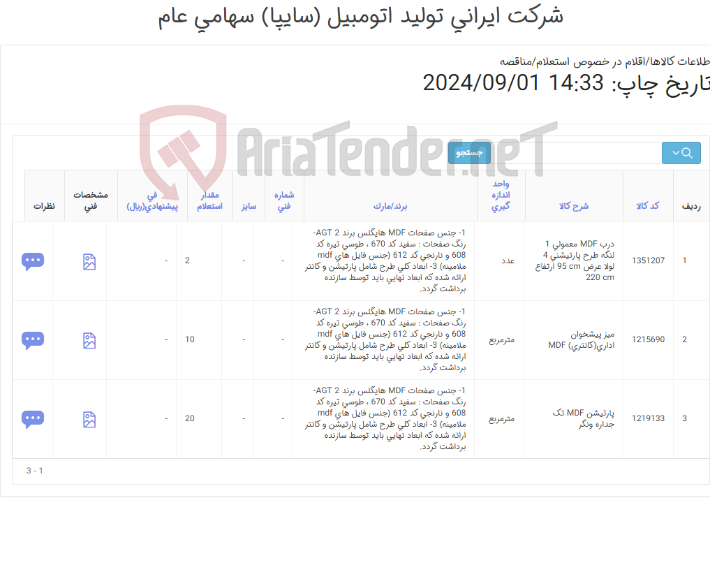 تصویر کوچک آگهی 3 ردیف پارتیشن ،میز پیشخوان و درب mdf