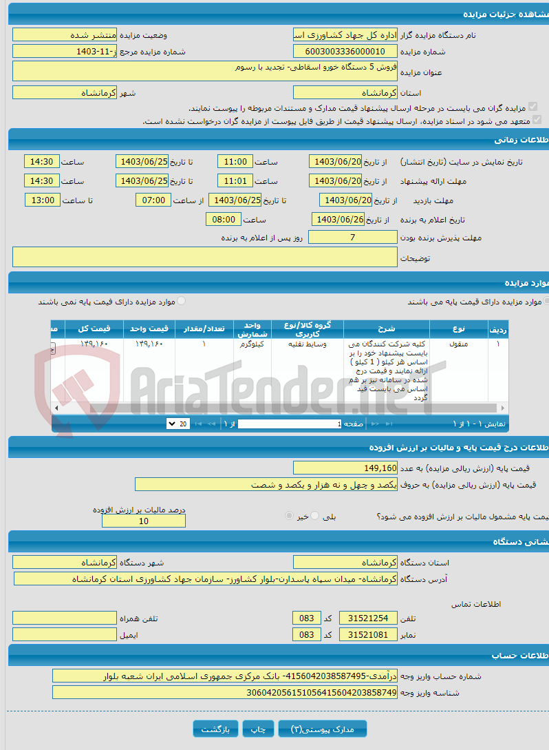تصویر کوچک آگهی فروش 5 دستگاه خورو اسقاطی- تجدید با رسوم