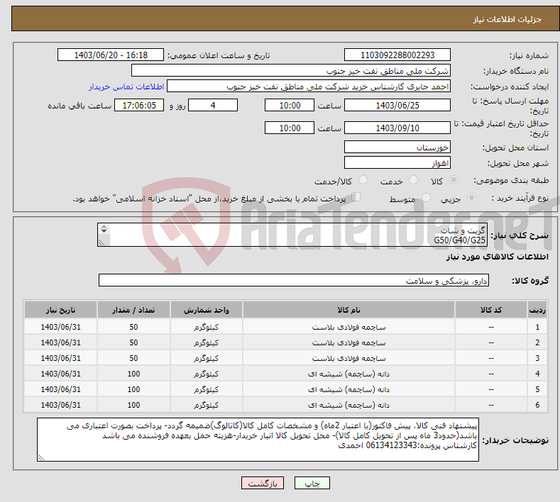 تصویر کوچک آگهی نیاز انتخاب تامین کننده-گریت و شات G50/G40/G25 S280/S330/S170