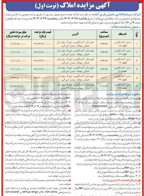 تصویر کوچک آگهی فروش املاک در 6 ردیف 