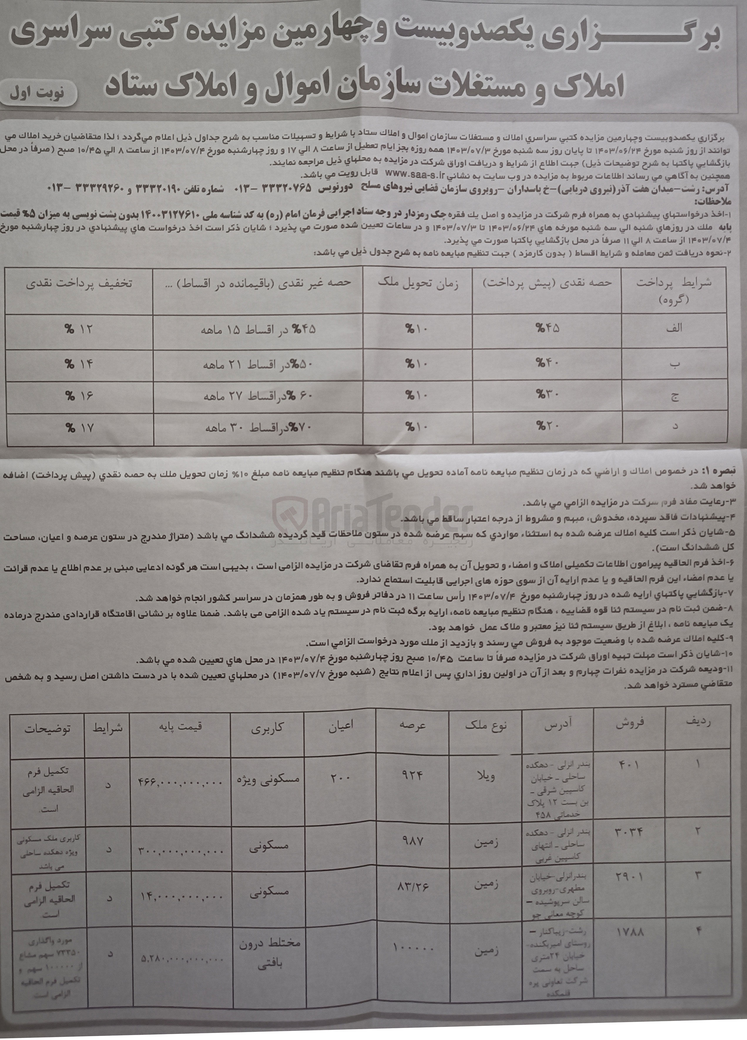 تصویر کوچک آگهی فروش املاک در 4 ردیف با کاربری های مسکونی، مختلط درون بافتی