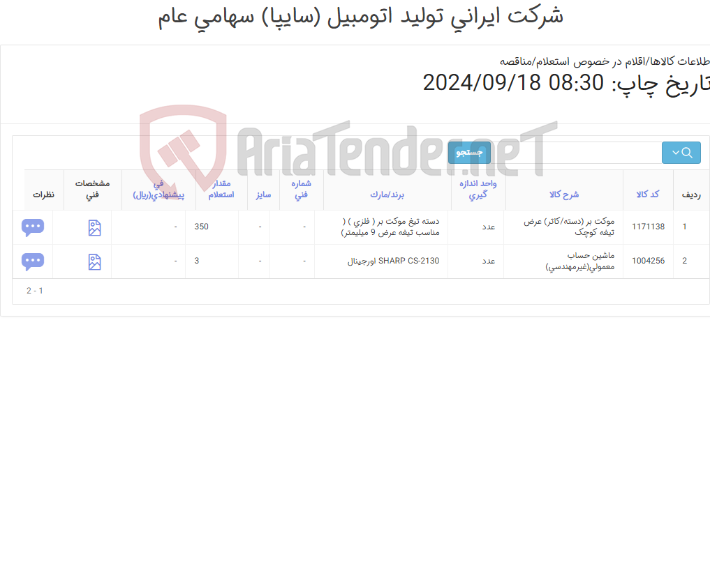 تصویر کوچک آگهی لوازم التحریر