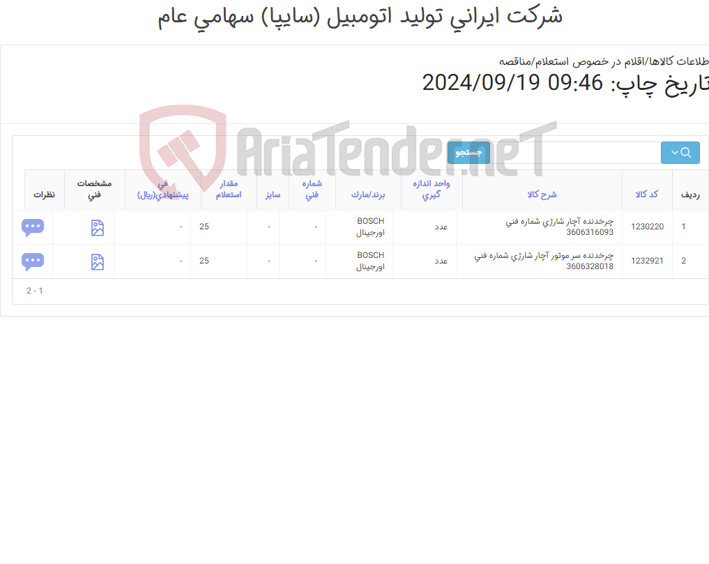 تصویر کوچک آگهی تامین دو ردیف چرخدنده های آچار شارژی