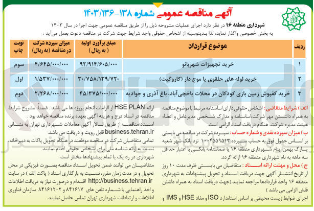 تصویر کوچک آگهی خرید کفپوش زمین بازی کودکان در محلات یاخچی آباد ،باغ آذری و جوادیه 