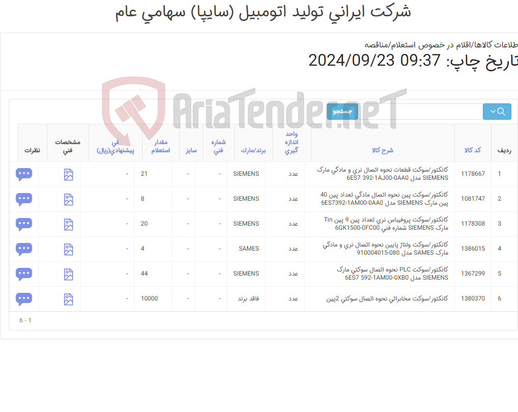 تصویر کوچک آگهی کانکتور SIEMENS
