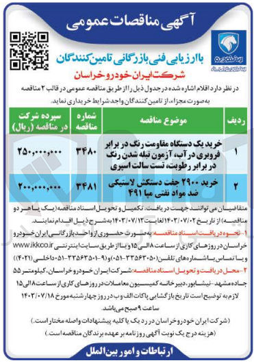 تصویر کوچک آگهی خرید 2900 جفت دستکش لاستیکی ضد مواد نفتی مپا 491