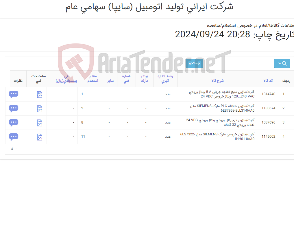 تصویر کوچک آگهی کارت ماژول siemens