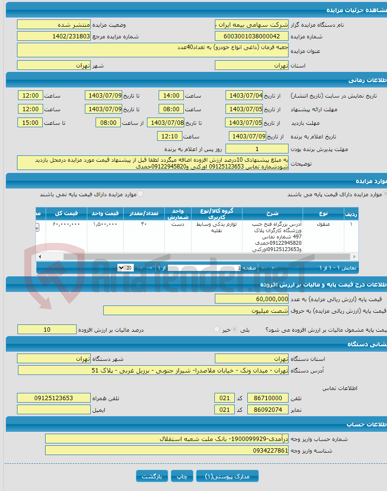 تصویر کوچک آگهی جعبه فرمان (داغی انواع خودرو) به تعداد40عدد
