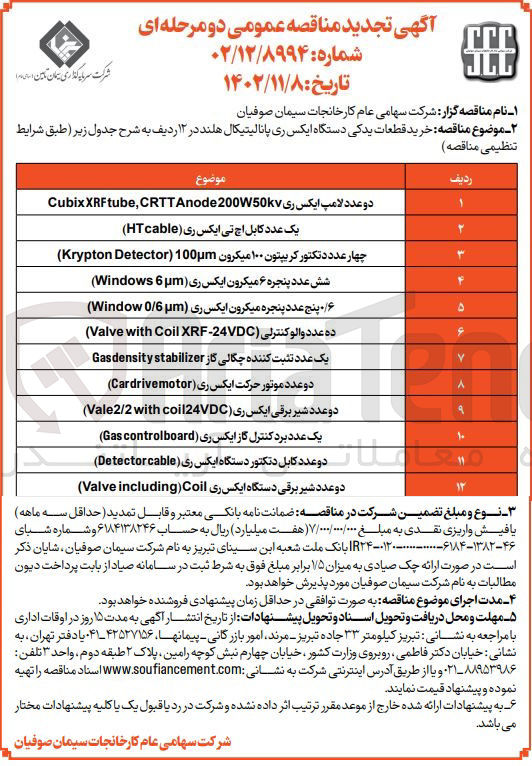 تصویر کوچک آگهی خرید قطعات یدکی ایکس ری پانالیتیکال هلند :
چهار عدد دتکتور کریپتون ۱۰۰ میکرون Krypton Detector 100m