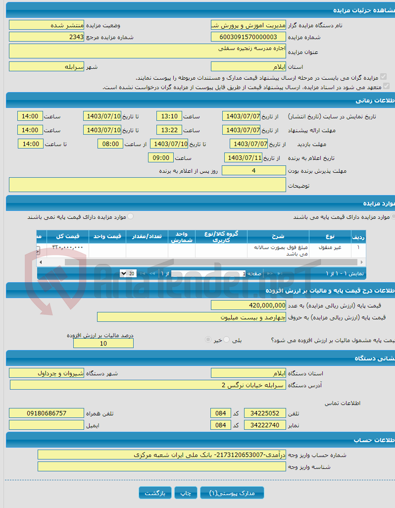 تصویر کوچک آگهی اجاره مدرسه زنجیره سفلی