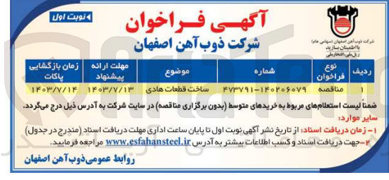 تصویر کوچک آگهی سلخت قطعات هادی