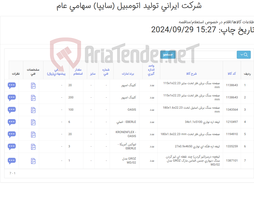 تصویر کوچک آگهی صفحه سنگ ‎برش‏ - تیغه ‎اره فلکه ای -تیغچه درسر ‏ ‎(کارشناس خرید: میرزاخانی 48954319)