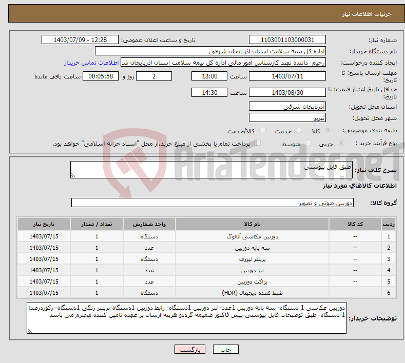 تصویر کوچک آگهی نیاز انتخاب تامین کننده-طبق فایل پیوستی