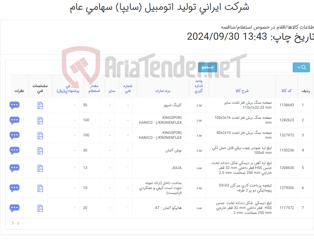 تصویر کوچک آگهی تیغه اره-تیغچه - صفحه سنگ (کارشناس خرید : میرزاخانی 48954319)