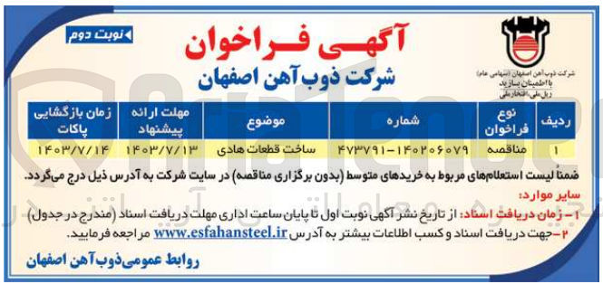 تصویر کوچک آگهی سلخت قطعات هادی