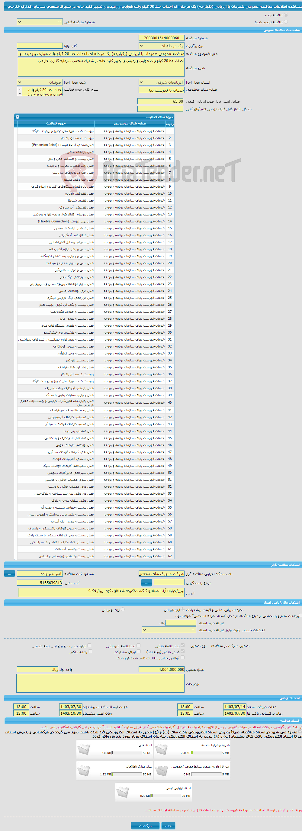 تصویر کوچک آگهی مناقصه عمومی همزمان با ارزیابی (یکپارچه) یک مرحله ای احداث خط 20 کیلو ولت هوایی و زمینی و تجهیز کلید خانه در شهرک صنعتی سرمایه گذاری خارجی
