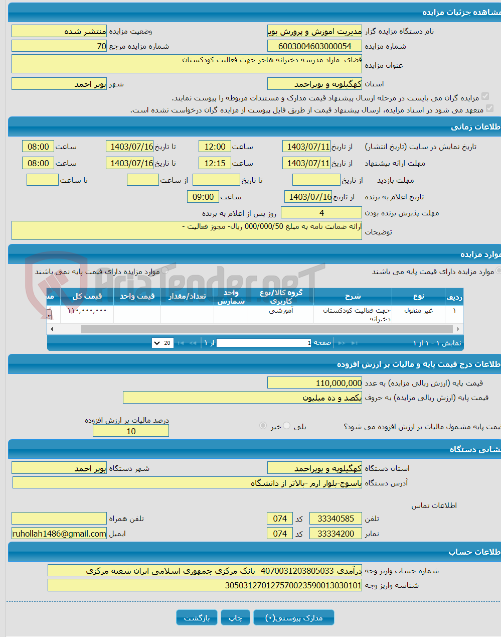 تصویر کوچک آگهی فضای مازاد مدرسه دخترانه هاجر جهت فعالیت کودکستان 