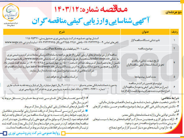 تصویر کوچک آگهی ساخت ۳۰۱ آیتم قطعات ولو Pan Korea (ساخت داخل)
