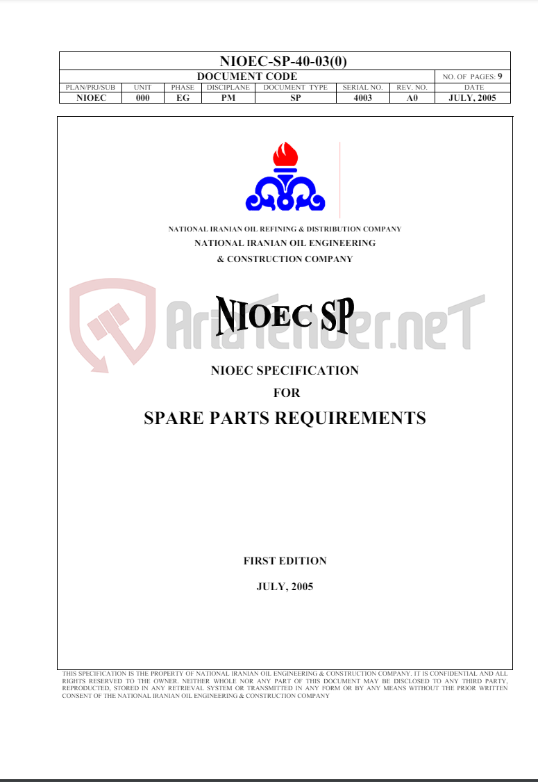 تصویر کوچک آگهی spare parts requrements