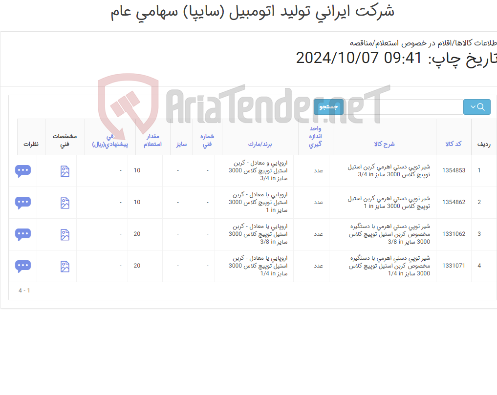 تصویر کوچک آگهی شیرهای توپی اهرمی