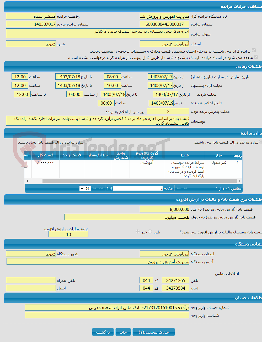 تصویر کوچک آگهی اجاره مرکز پیش دبستانی در مدرسه سعدی بتعداد 2 کلاس