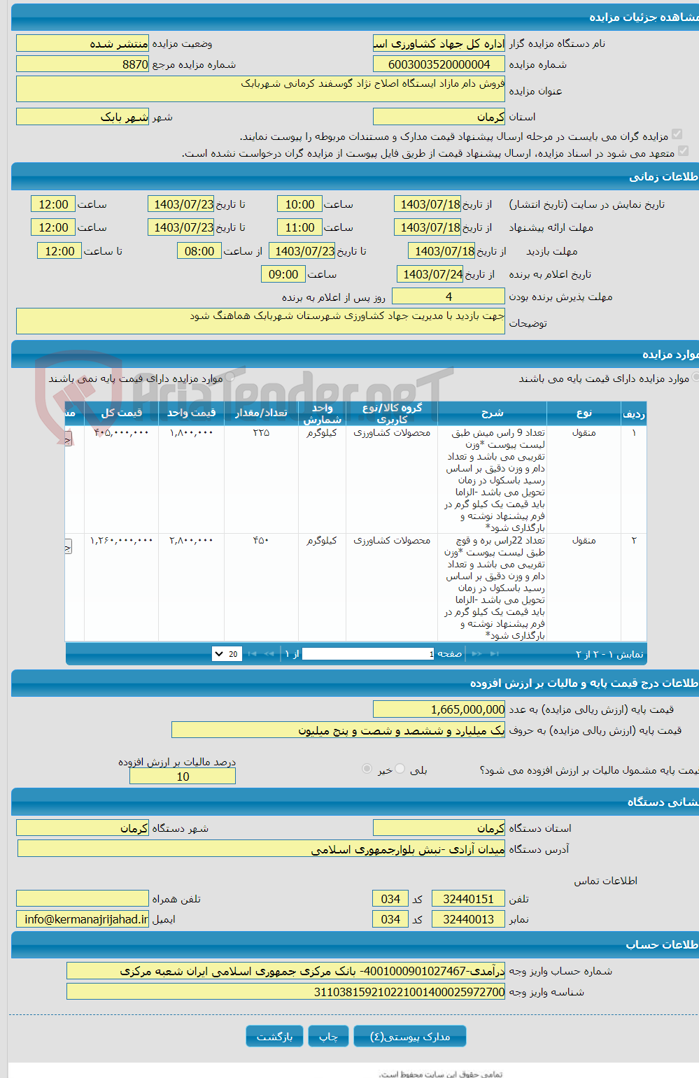 تصویر کوچک آگهی فروش دام مازاد ایستگاه اصلاح نژاد گوسفند کرمانی شهربابک